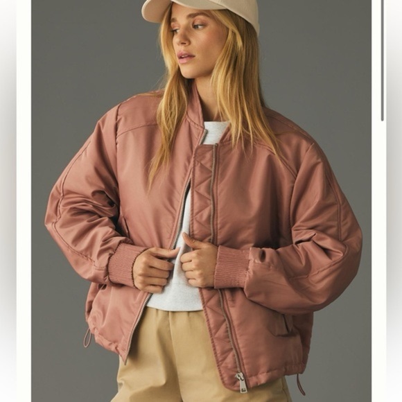 Anthropologie Jackets & Blazers - NWT By Anthropologie '98 Bomber Jacket Mauve Size XL